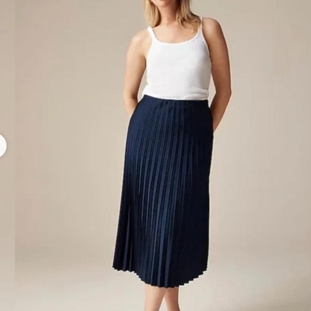 JCrew Navy Gwenyth Skirt- Navy Pleated Skirt- Plus Size 2XL